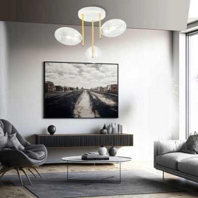 Emibig Lampa sufitowa ARGO 3 WH TRANSPARENT E14 10W MAX LED 1276/3 (1276/3)